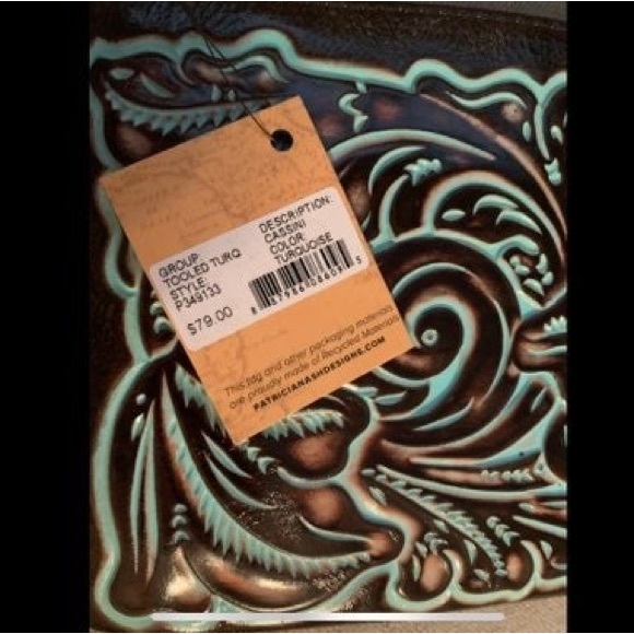 Patricia Nash Cassini wristlet, tooled turquoise - Picture 6 of 12
